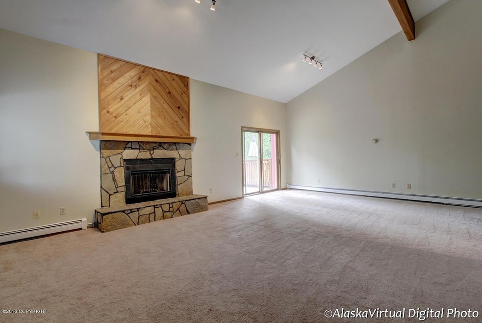 Vaulted living room with . . .