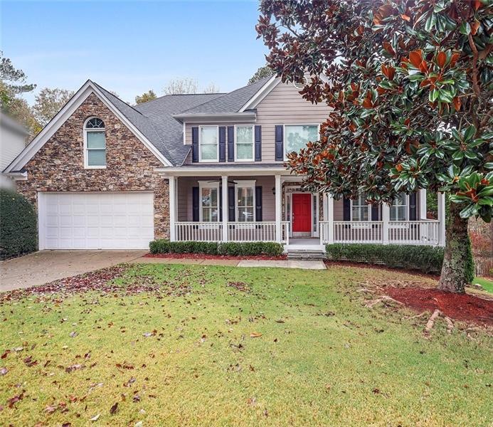 Level yard with fenced in back yard.