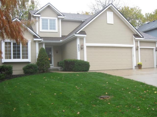 Front elevation, three-car garage