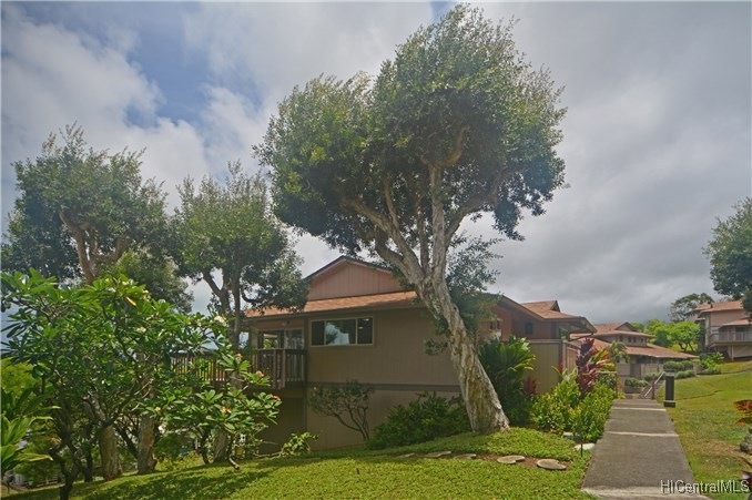 Corner, end, view, two level townhome with bedroom