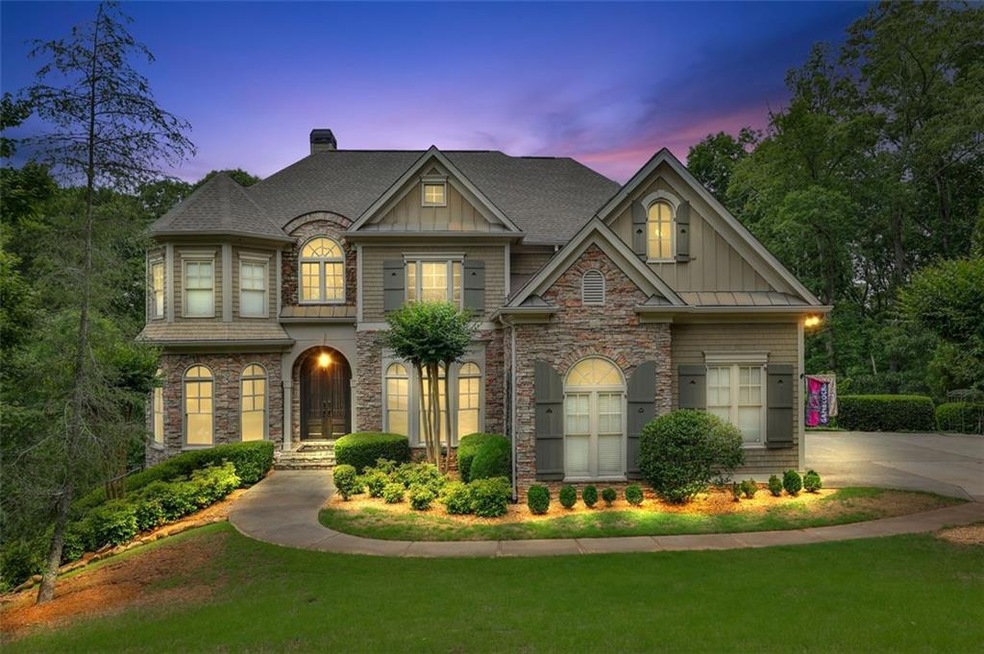 View of front of property twilight