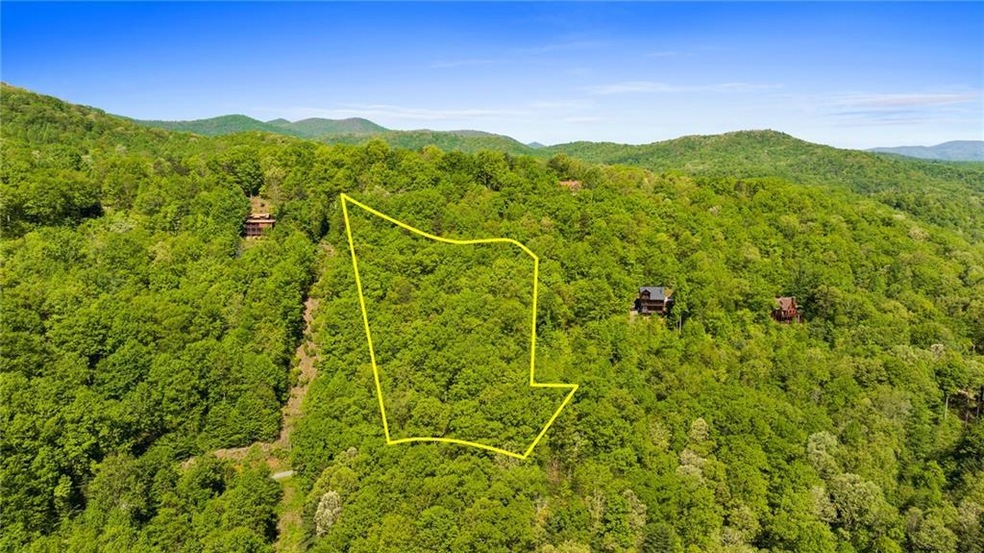 Aerial view looking back at Cub Trail, showing app