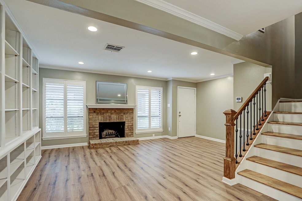 Living Room with new recessed lighting.