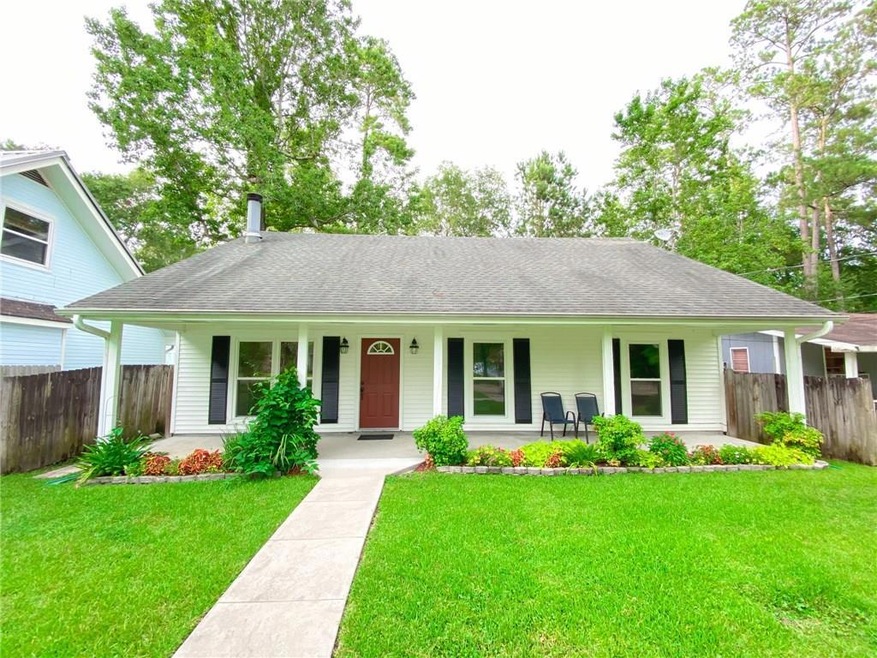 Front of 2116 Bluebird Street - freshly landscaped