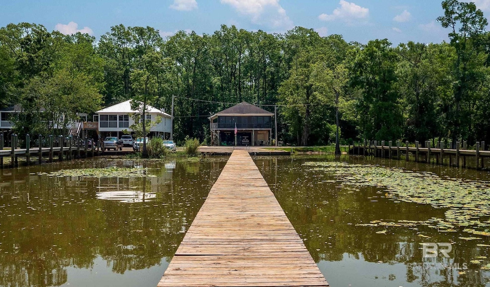 The view from he dock toward the front of the home