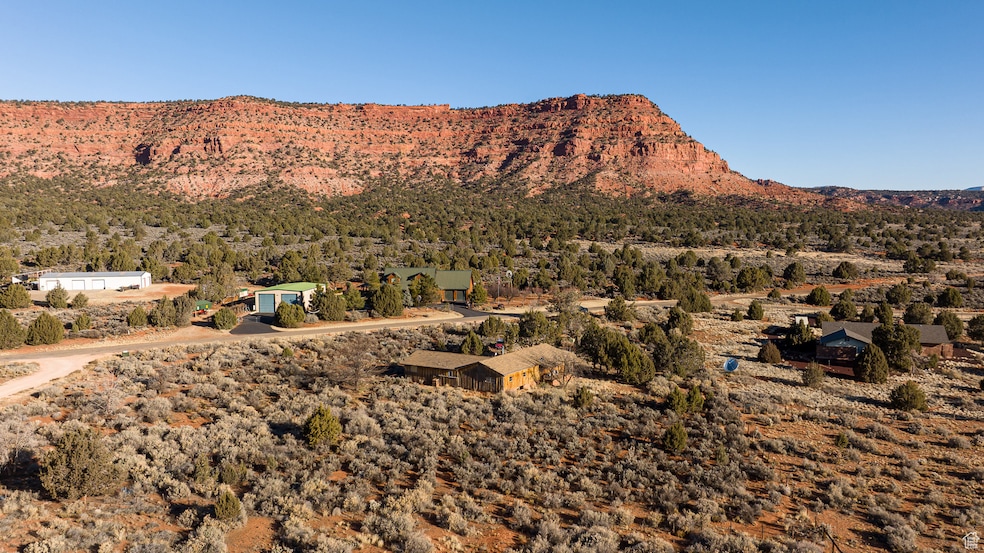 View of Red Rock Mountain backdrop and home