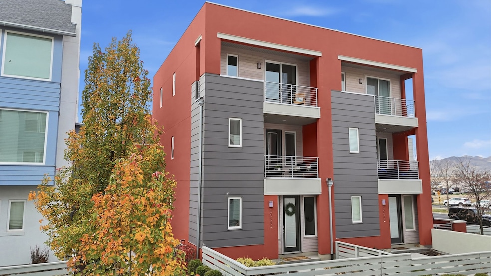 View of building exterior featuring a mountain view