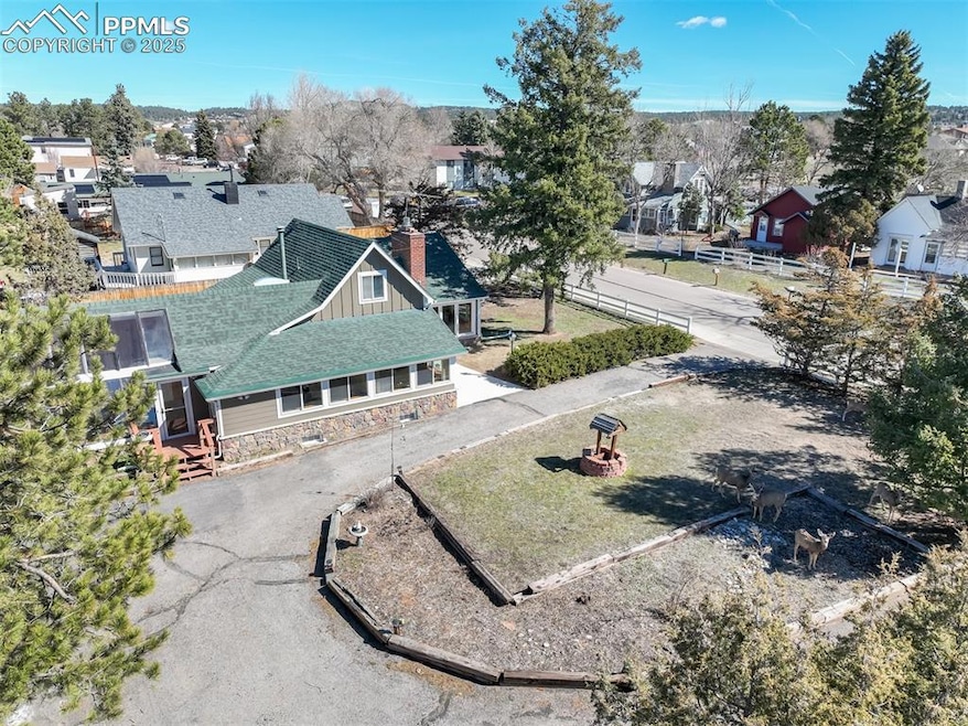 Birds eye view of property with a residential view