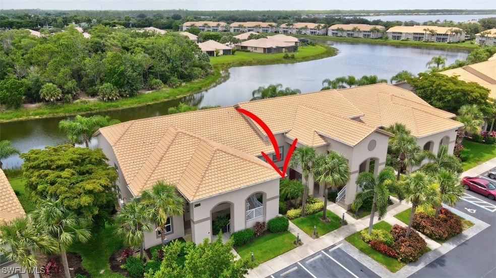 Aerial view of condo building