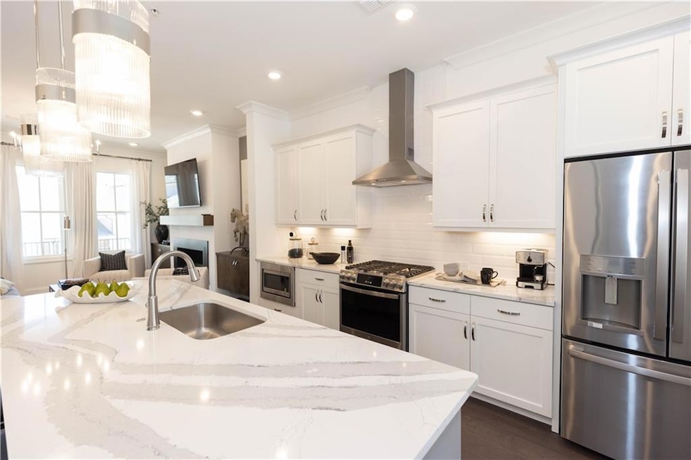 The kitchen will showcase Bright White cabinets an