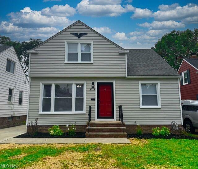 View of front of home with a front yard