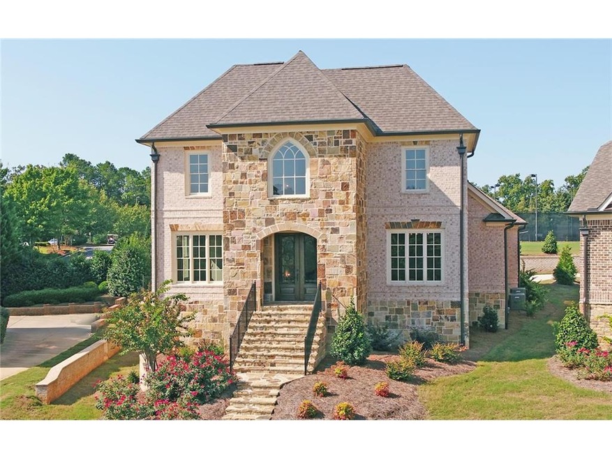 Beautiful combination of brick and stone on the st