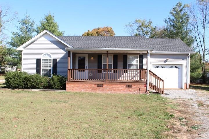 Front entry garage & covered front porch.