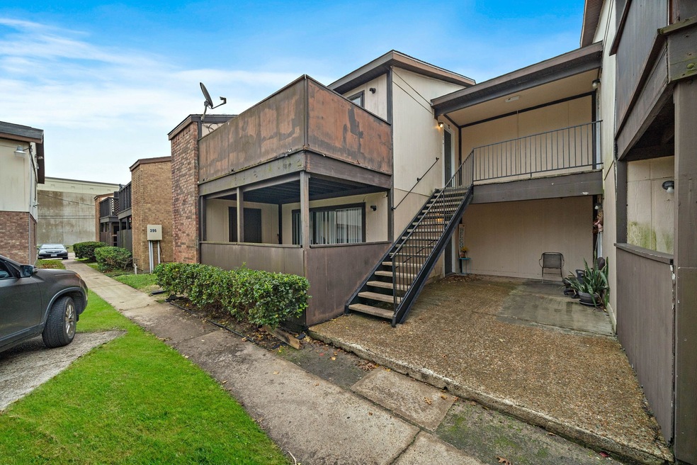 Upstairs unit with view of private patio