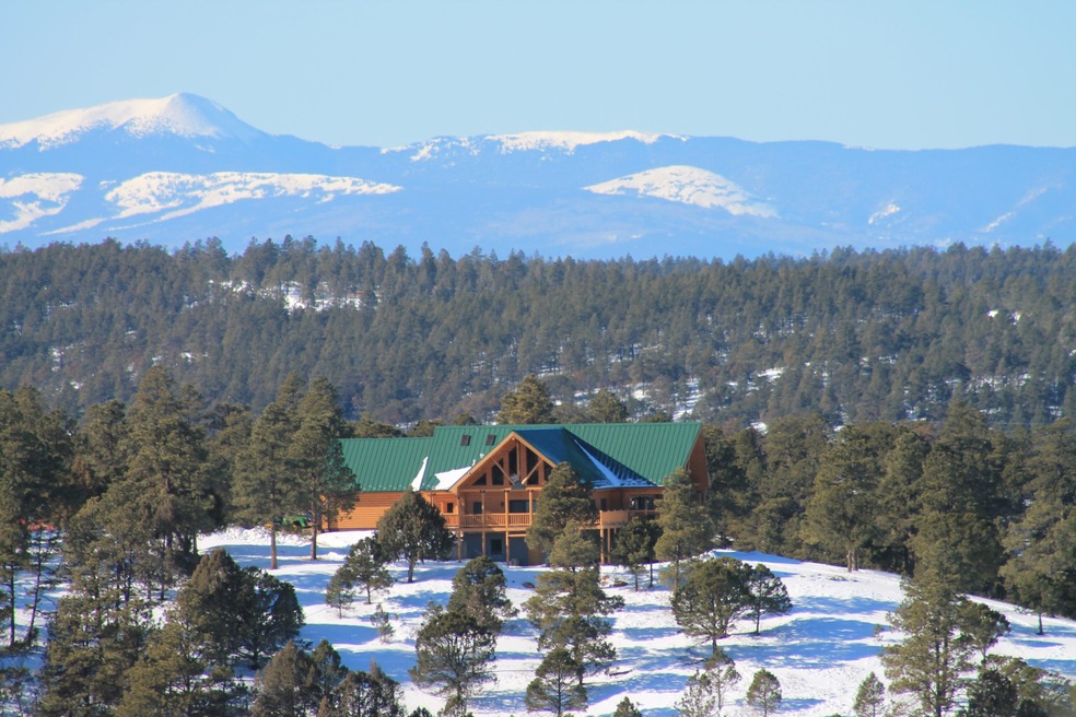 Front Elevation with mountain backdrop