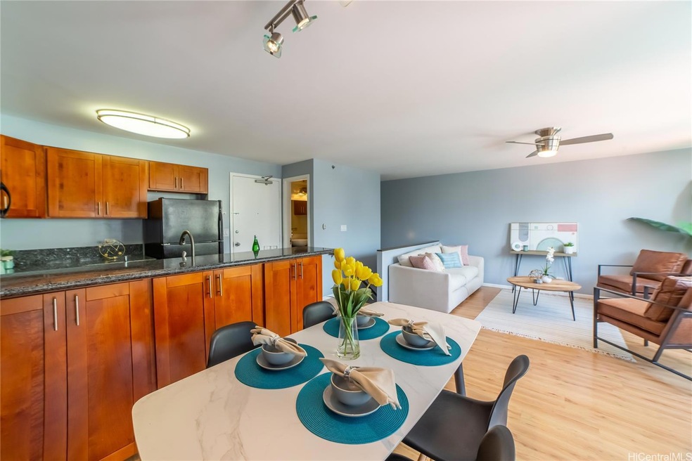 Top floor: Open concept kitchen, dining and living