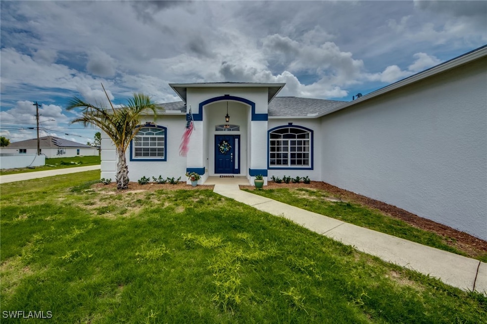 Front entrance garage to right