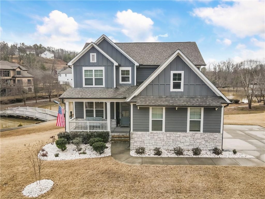 Craftsman-style lake front home