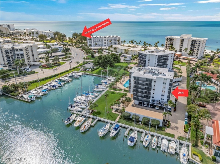 View of Moorings Private Beach and unit