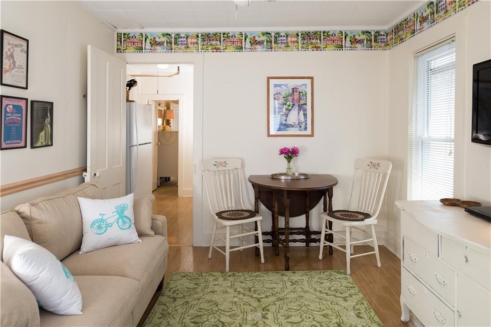 Charming, bright living room and dining area