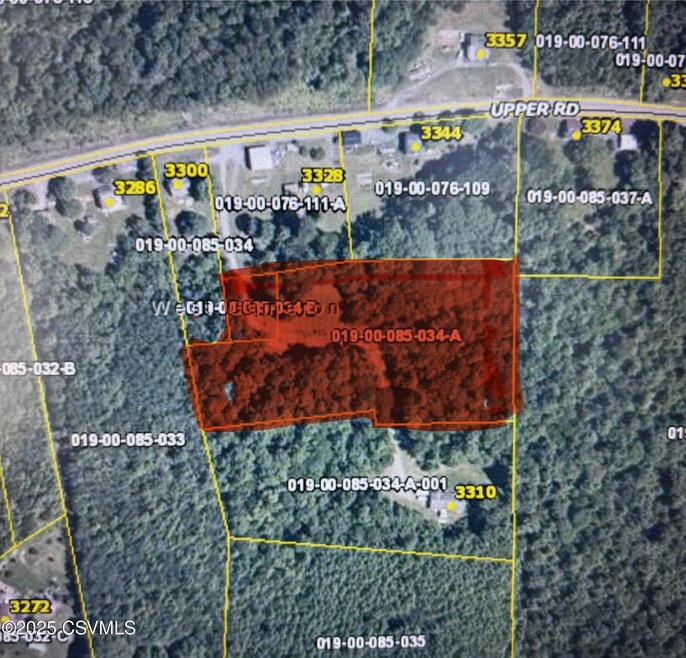 Upper Road Aerial from GIS