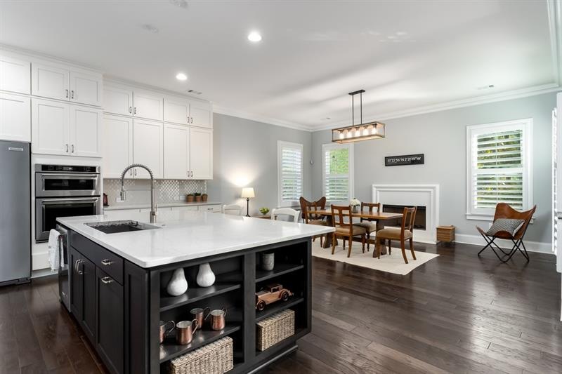 Kitchen is open to Keeping and Family Room!