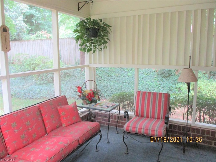 Screened porch over looking back yard