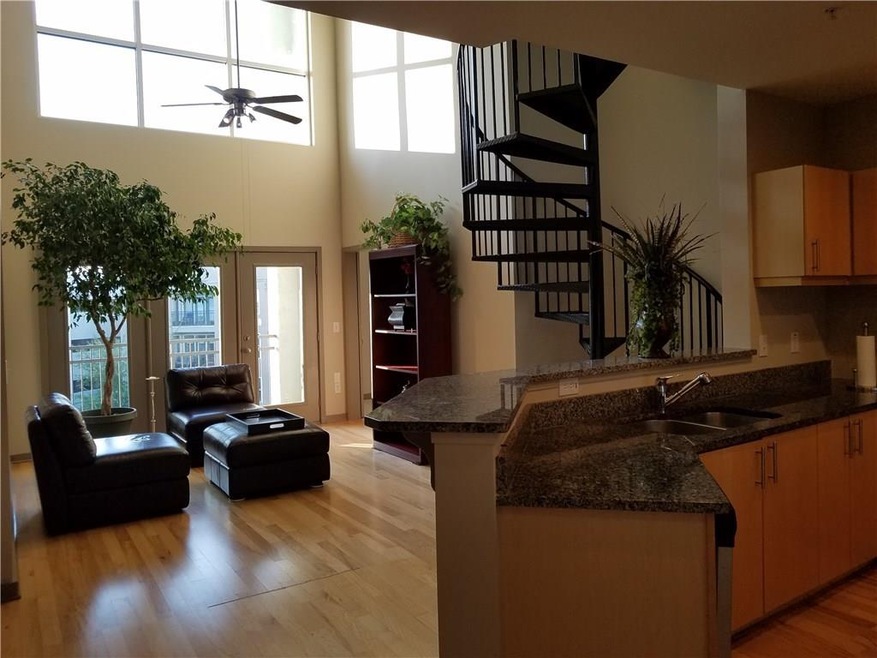A 2 story living room up on 6th floor, lots of sun