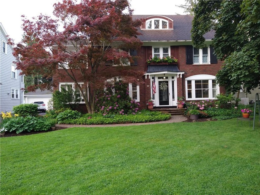 145 Windemere Rd. Front view. Beautiful landscaping.