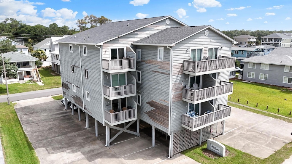 View of building exterior featuring a residential view