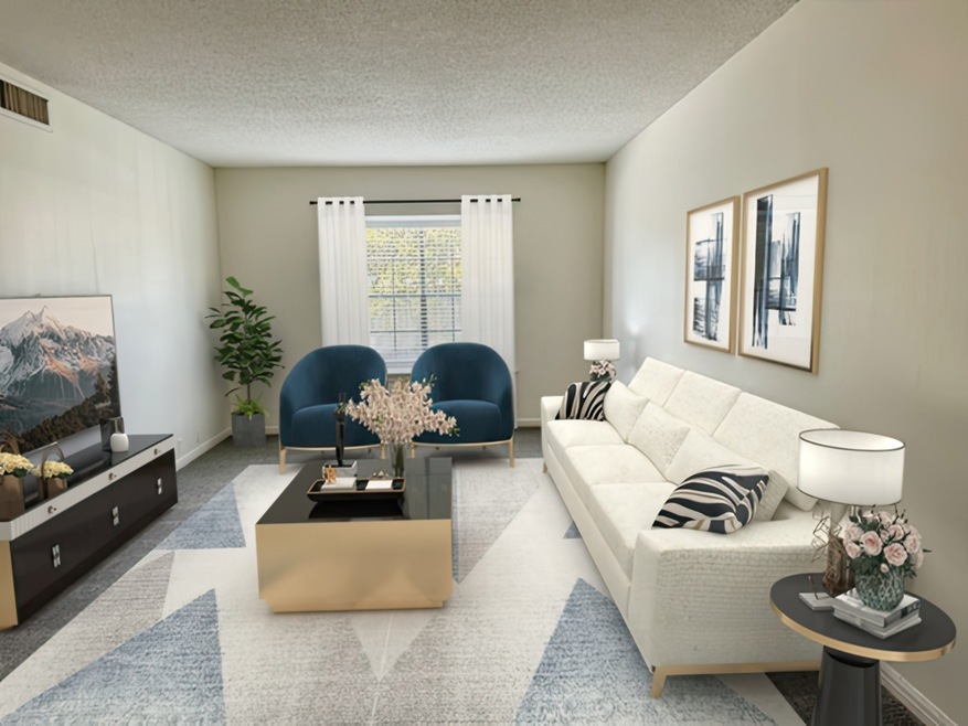 Virtually staged living room