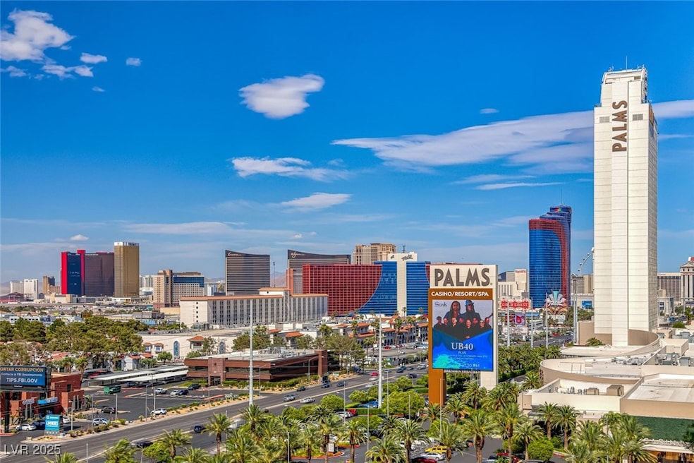 View of city skyline from the balcony