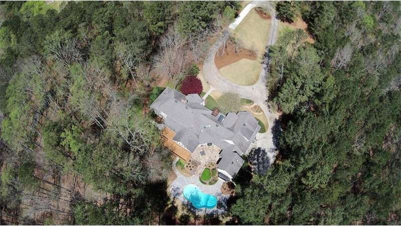 Property aerial view, 4.3+ acres of private estate