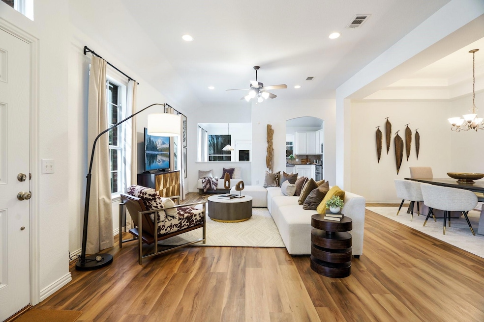 Gorgeous open living, dining and kitchen