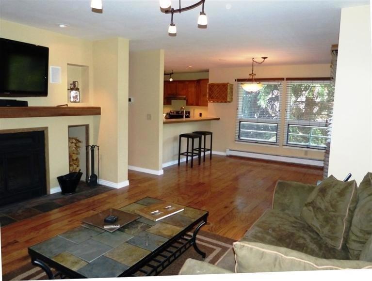 Engineered hardwood flooring creates a f