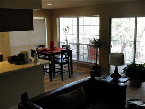 Open living dining and kitchen overlooking Stevens