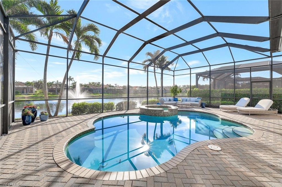 Tranquil views of the lake and fountain