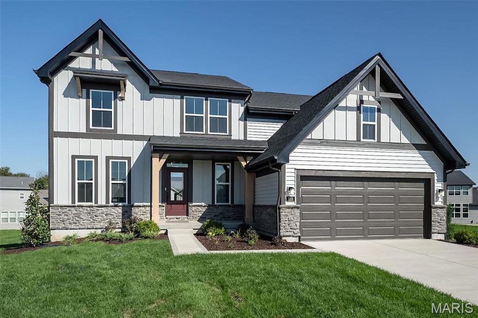 View of front of home with a front lawn