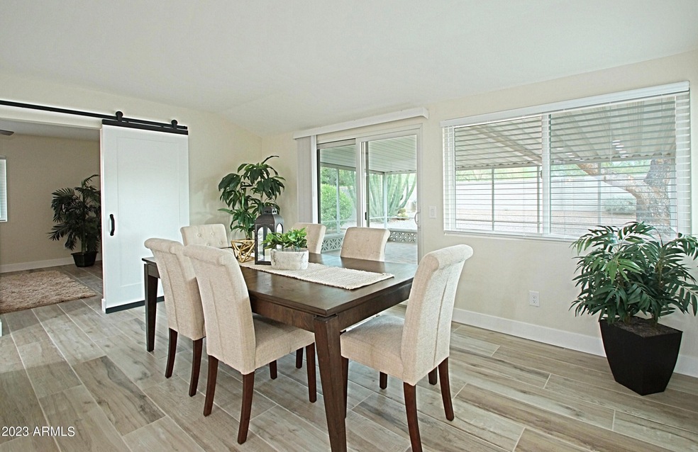 Formal dining with barn door