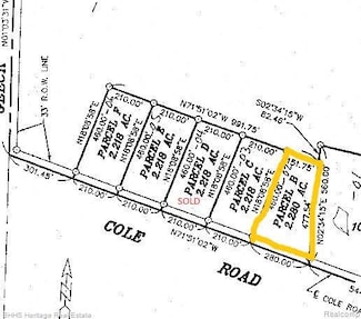Lot  "B"  Cole Rd Cole Rd, Bancroft, MI 48414
