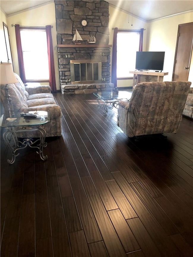 Wood flooring in living room.
