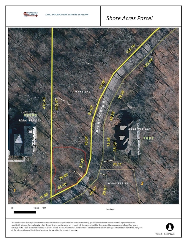 Map of septic field easement