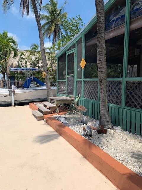 back porch and boat