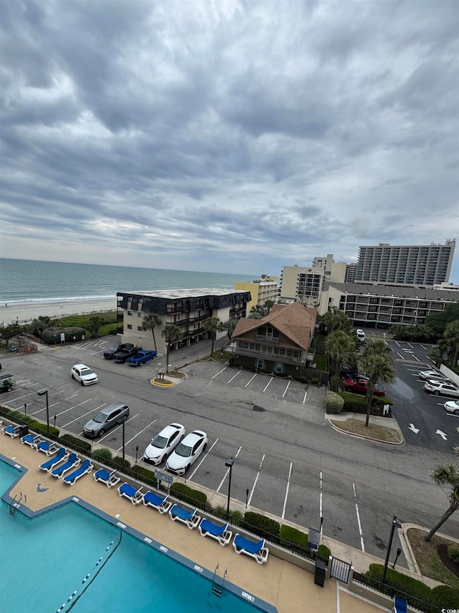 Drone / aerial view of a large body of water and a