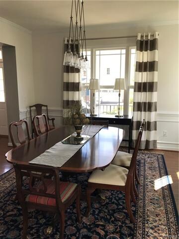 Dining Room with Hardwood floors, Transitional Edi
