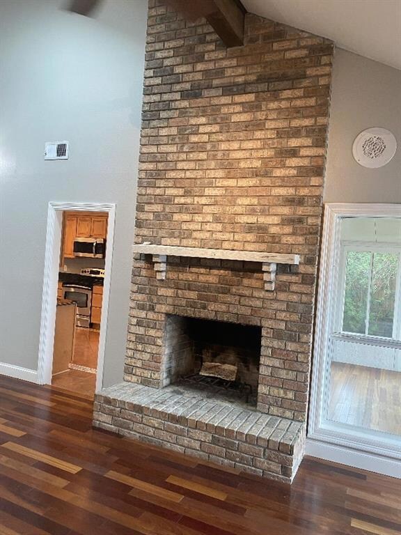 Brick fireplace