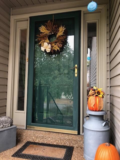 Storm doors, nice front porch for those decorators