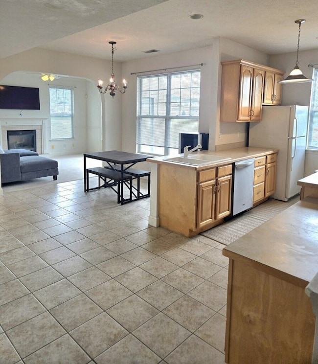An eating area is located off the kitchen and flow