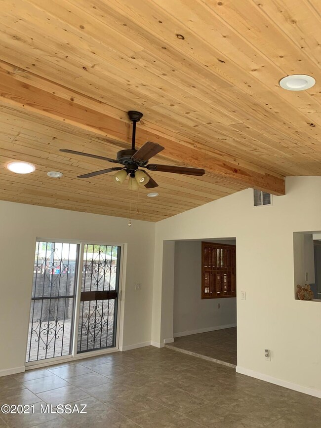Wood ceilings in living room