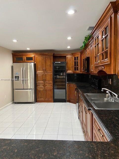 Kitchen with wine cooler